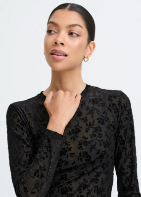 B.Young Shirley Flocked Velvet Top