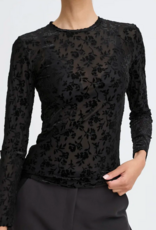 B.Young Shirley Flocked Velvet Top