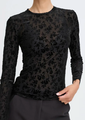 B.Young Shirley Flocked Velvet Top *Only One Left - XS*