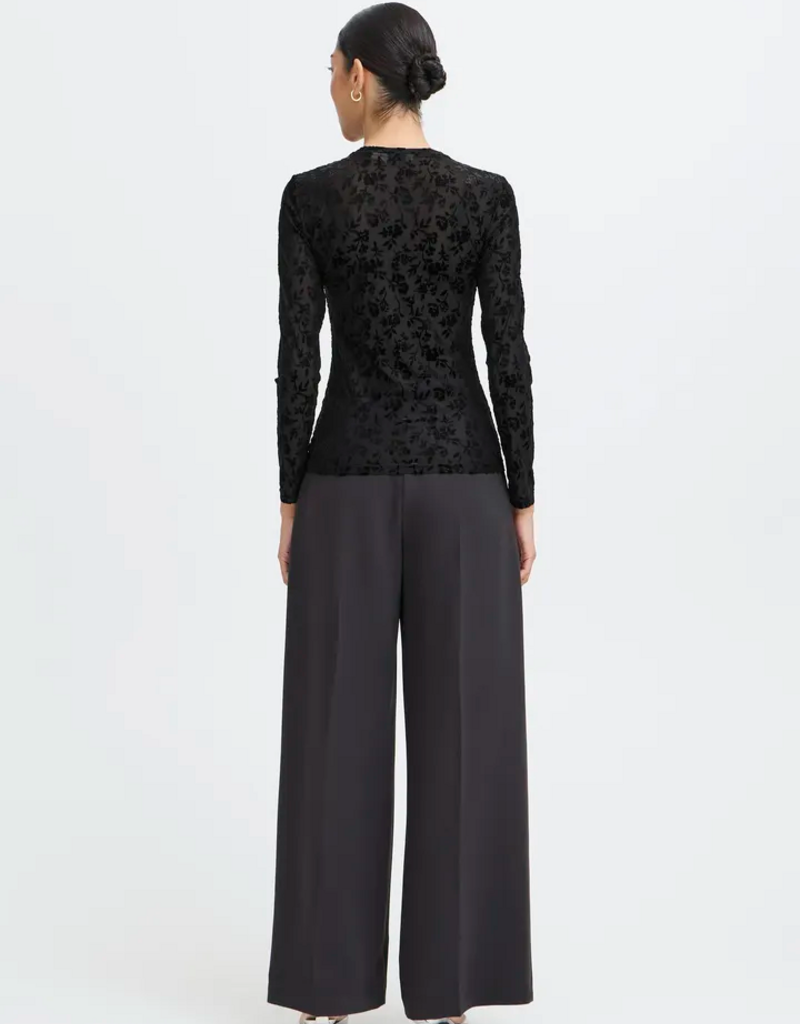 B.Young Shirley Flocked Velvet Top