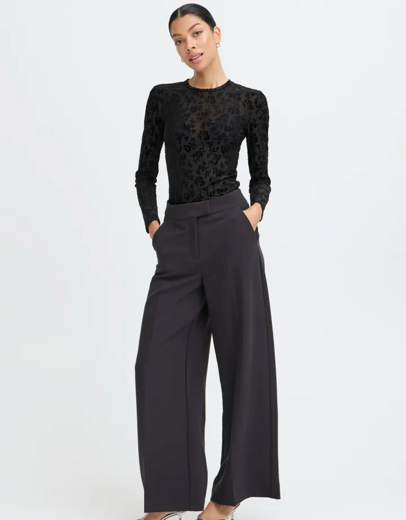 B.Young Shirley Flocked Velvet Top