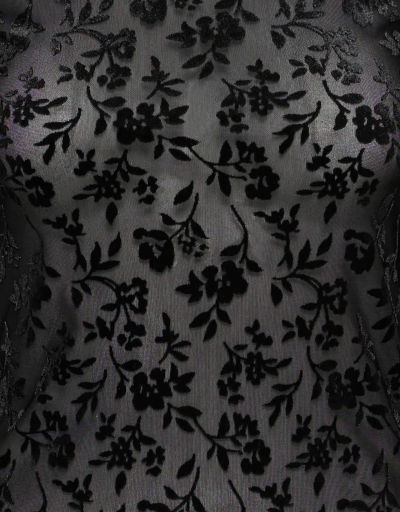 B.Young Shirley Flocked Velvet Top