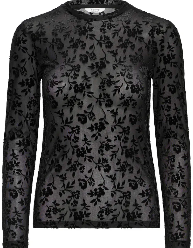 B.Young Shirley Flocked Velvet Top