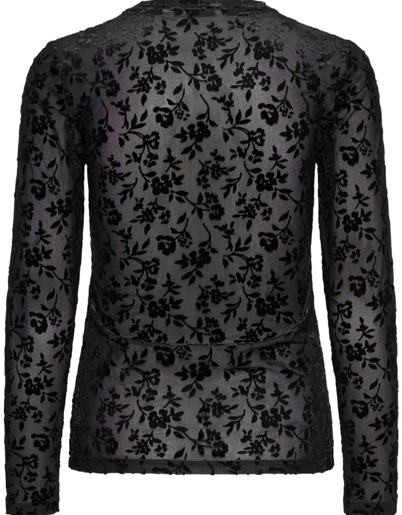 B.Young Shirley Flocked Velvet Top