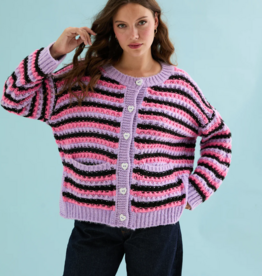 Cara and the Sky Bernice Stripe Cross Stitch Cardigan