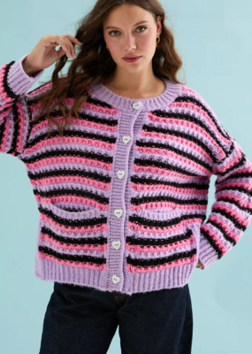 Cara and the Sky Bernice Stripe Cross Stitch Cardigan