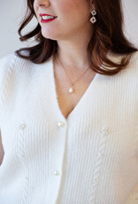 Cream Klementine Slipover Vest in Whisper White