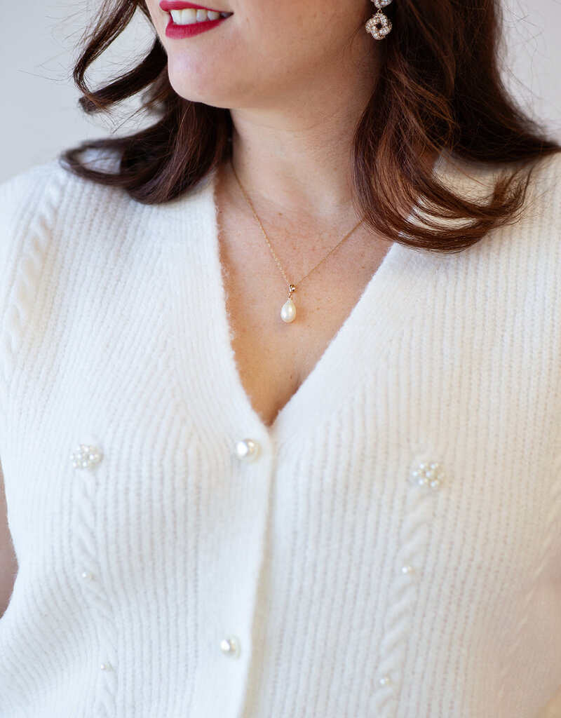 Cream Klementine Slipover Vest in Whisper White