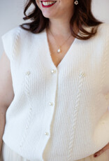 Cream Klementine Slipover Vest in Whisper White