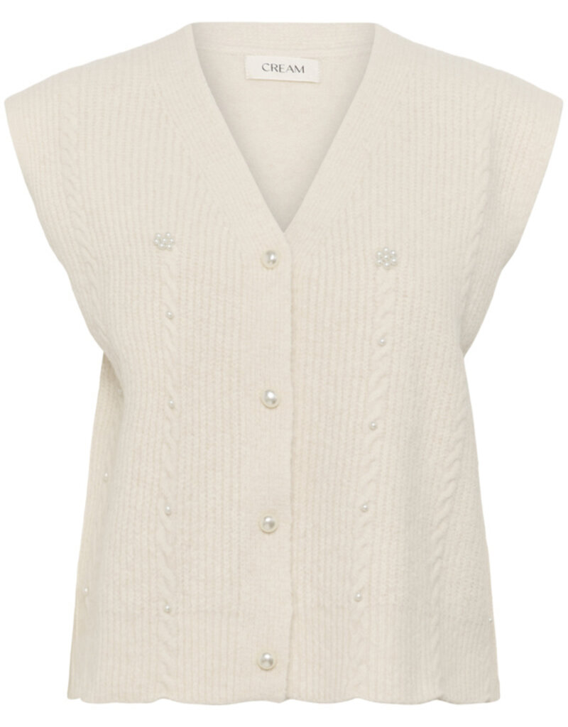 Cream Klementine Slipover Vest in Whisper White