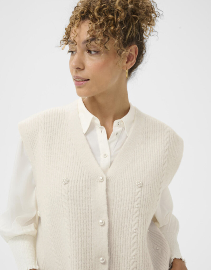 Cream Klementine Slipover Vest in Whisper White