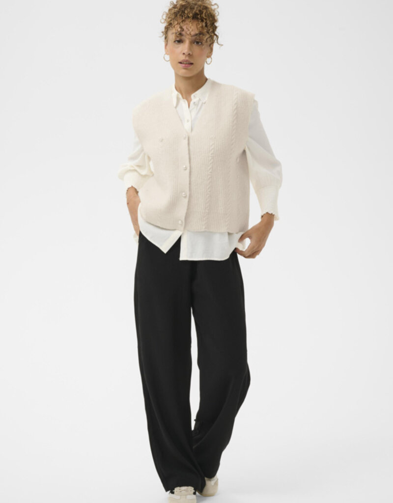 Cream Klementine Slipover Vest in Whisper White