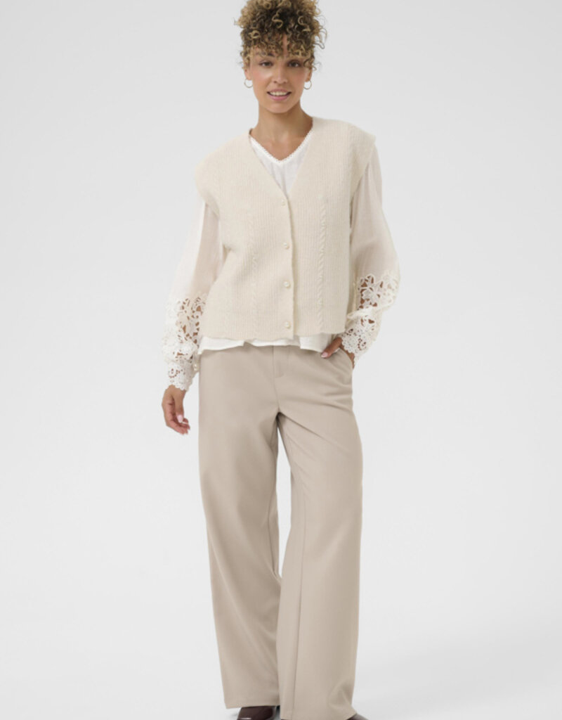 Cream Klementine Slipover Vest in Whisper White