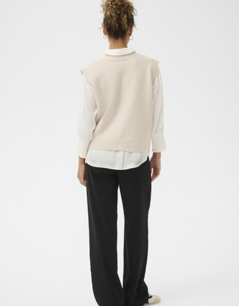 Cream Klementine Slipover Vest in Whisper White