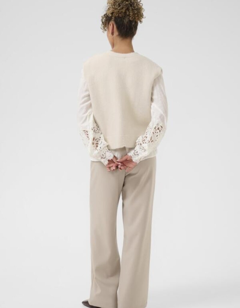 Cream Klementine Slipover Vest in Whisper White