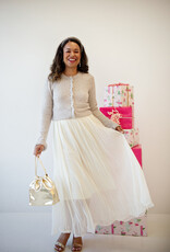 Cream Flake Skirt In Whisper White
