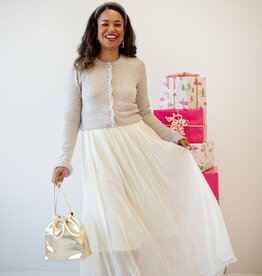 Cream Flake Skirt In Whisper White