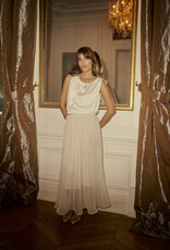 Cream Flake Skirt In Whisper White