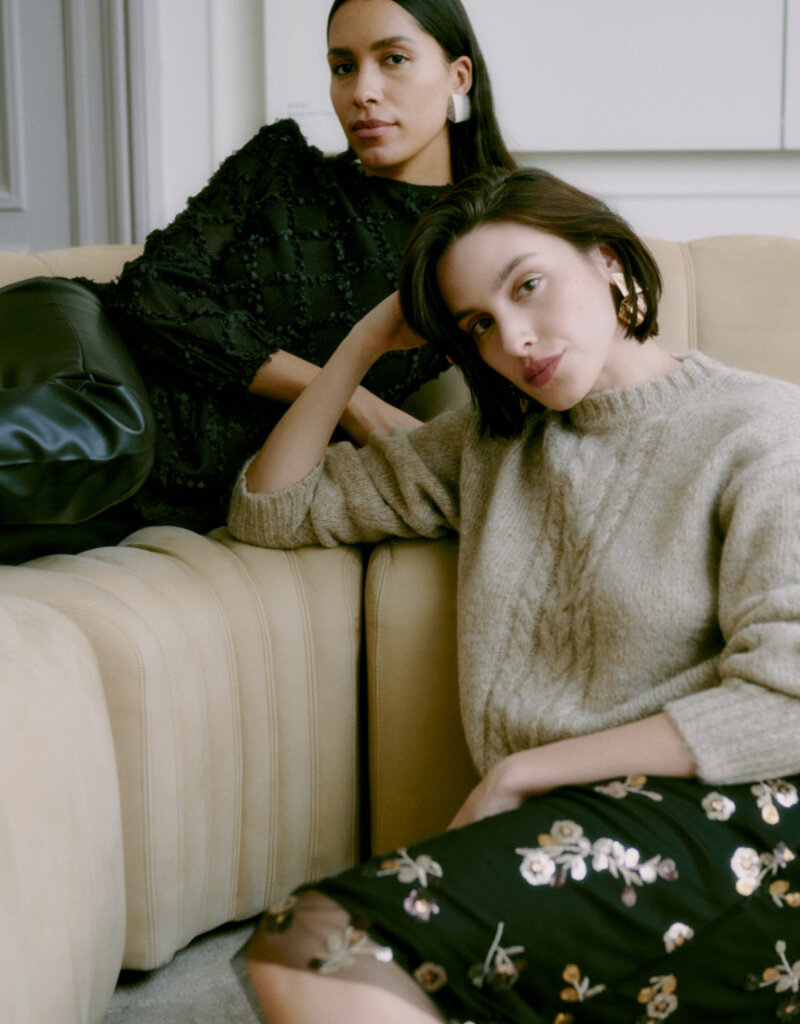 B.Young Renaz Skirt with Sequin Floral Detail