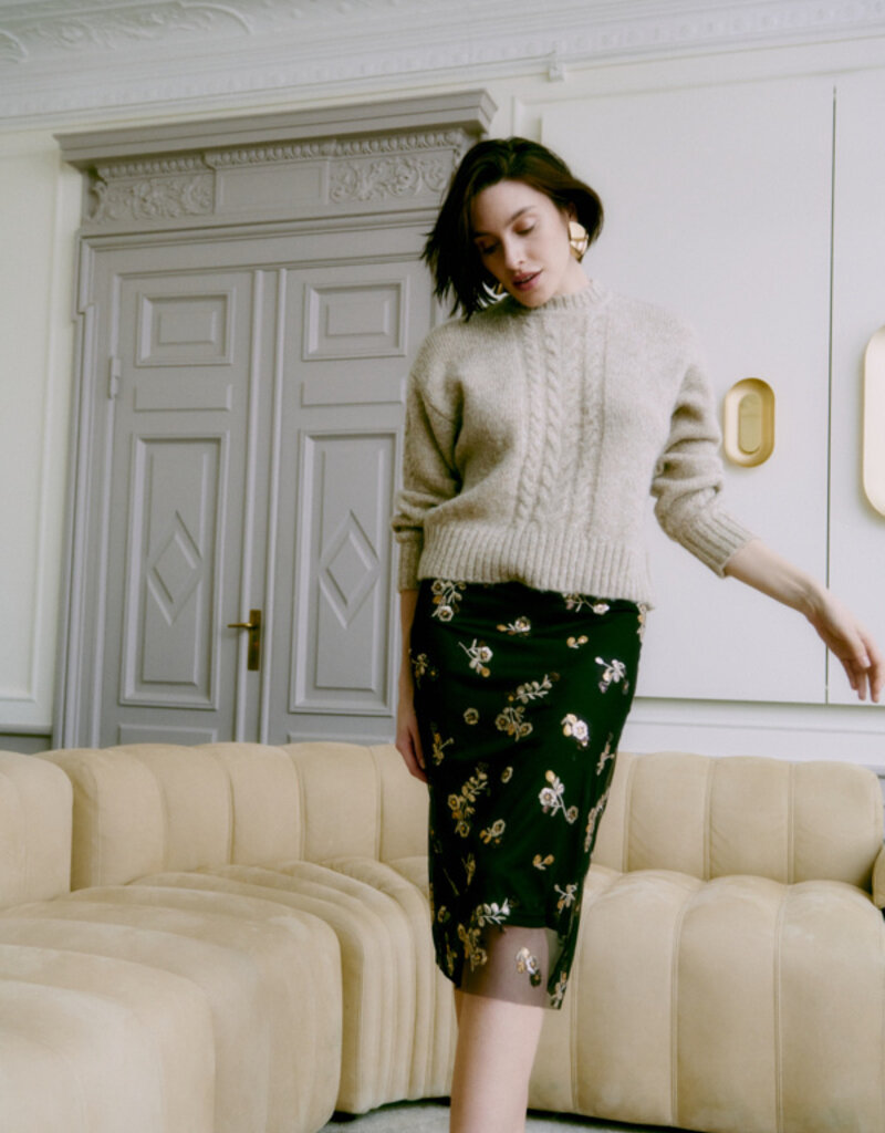 B.Young Renaz Skirt with Sequin Floral Detail