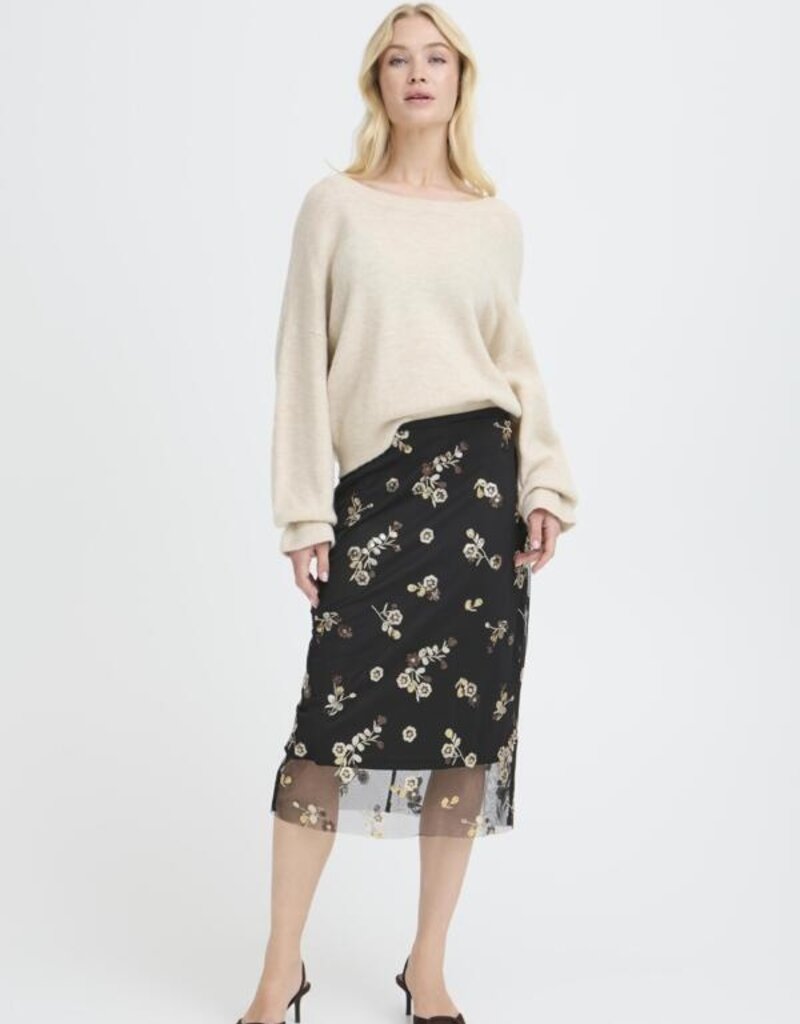 B.Young Renaz Skirt with Sequin Floral Detail