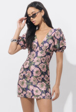 Adelyn Rae Primrose Puff Sleeve Jacquard Mini Dress