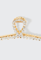 Kitsch Metal Rhinestone Loop Claw Clip - Gold