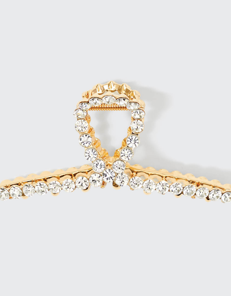 Kitsch Metal Rhinestone Loop Claw Clip - Gold