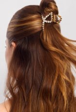 Kitsch Metal Rhinestone Loop Claw Clip - Gold