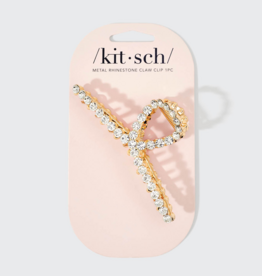 Kitsch Metal Rhinestone Loop Claw Clip - Gold