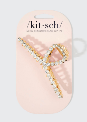 Kitsch Metal Rhinestone Loop Claw Clip - Gold
