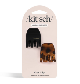 Kitsch Medium Claw Clip Set- Black and Tort (2pc)
