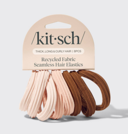Kitsch Seamless Hair Elastics- Rosewood (8pc Recycled Materials)