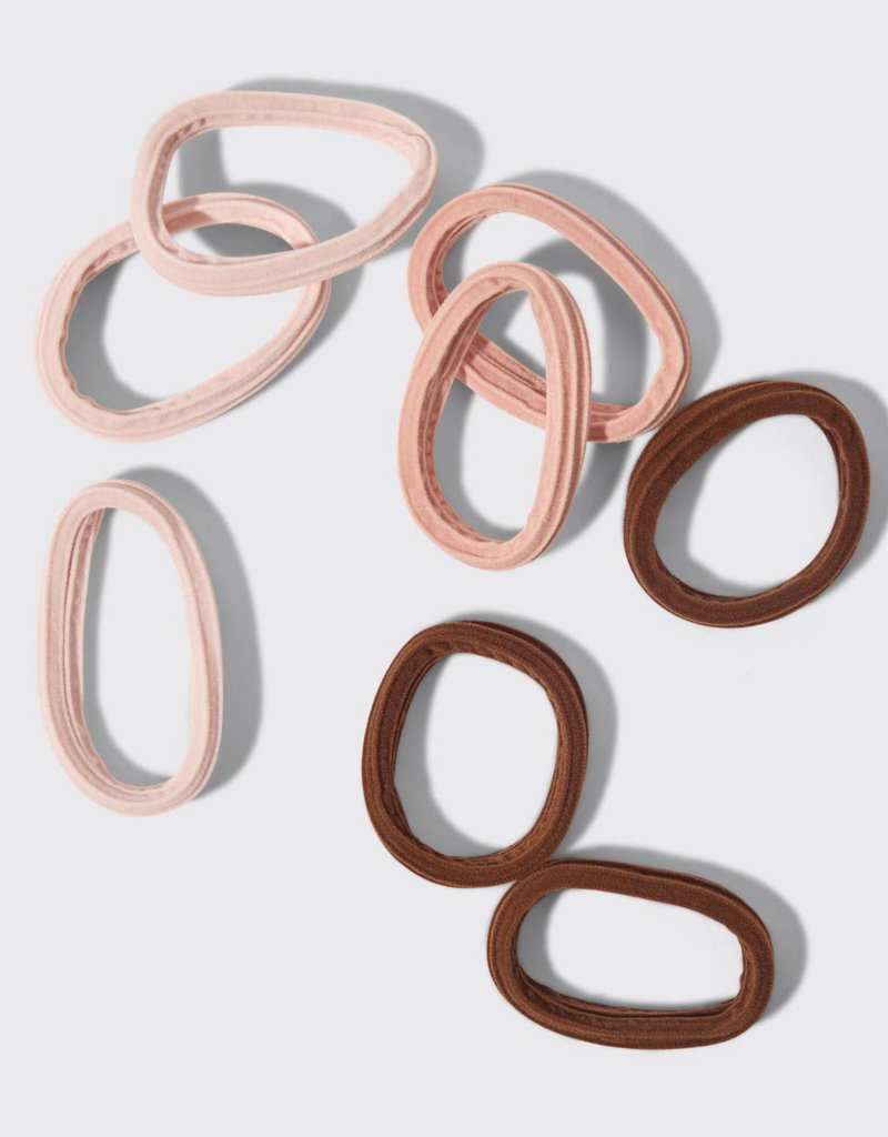 Kitsch 8pc Recycled Seamless Hair Elastics- Rosewood