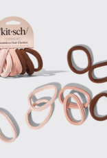 Kitsch 8pc Recycled Seamless Hair Elastics- Rosewood