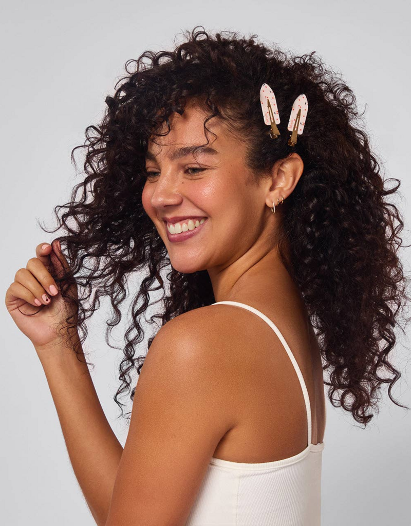 Kitsch 4pc Recycled Plastic Creaseless Clips - Cherry Print