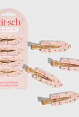 Kitsch 4pc Recycled Plastic Creaseless Clips - Cherry Print