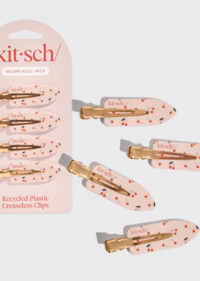 Kitsch Creaseless Clips - Cherry Print (4pc Recycled Plastic)