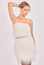 Sadie & Sage Angel Wings Fringe Mini Skirt in Ivory (AS IS - FINAL SALE)