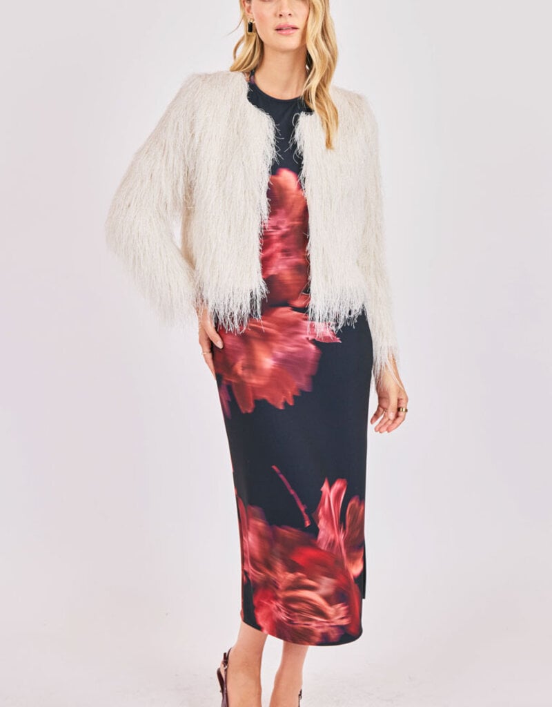 Sadie & Sage Angel Wings Fringe Jacket in Ivory