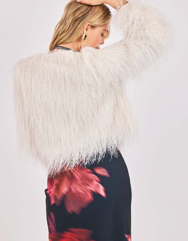 Sadie & Sage Angel Wings Fringe Jacket in Ivory