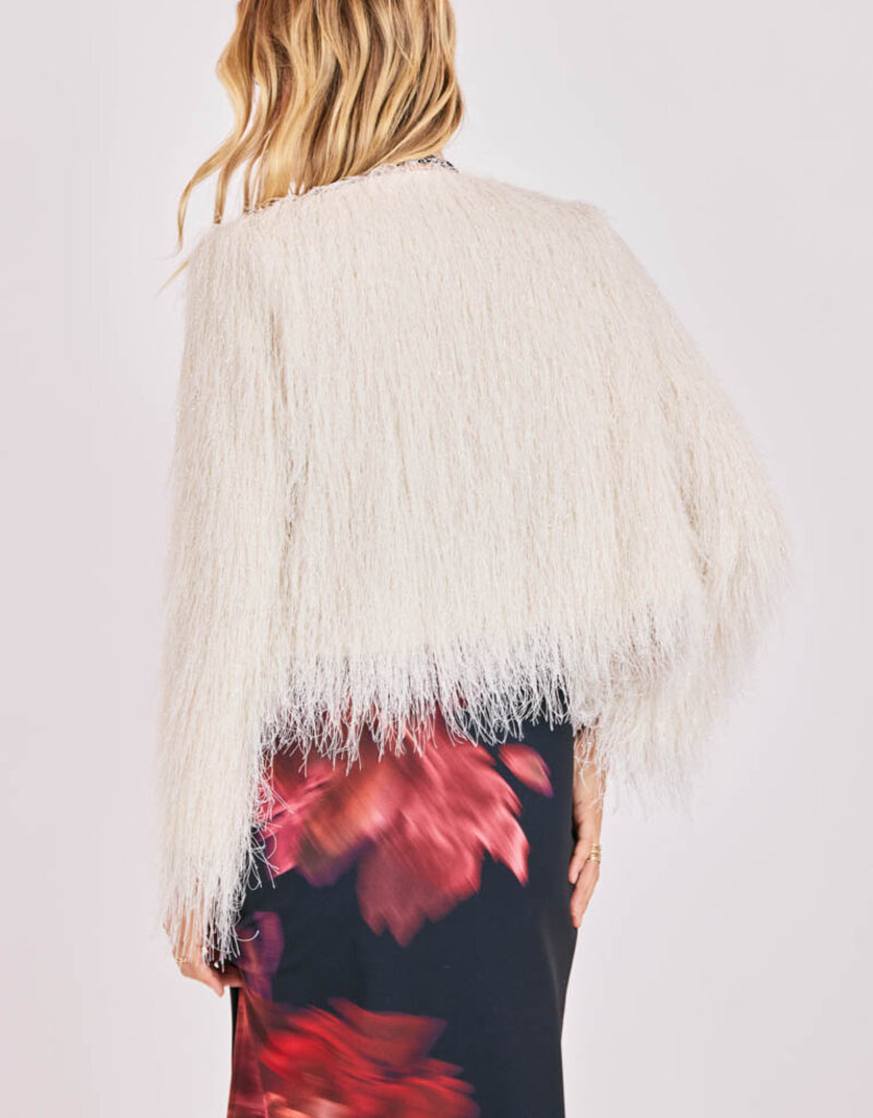 Sadie & Sage Angel Wings Fringe Jacket in Ivory
