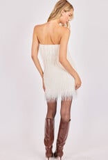 Sadie & Sage Angel Wings Fringe Tube Top in Ivory