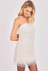 Sadie & Sage Angel Wings Fringe Tube Top in Ivory