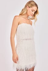 Sadie & Sage Angel Wings Fringe Tube Top in Ivory