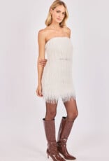 Sadie & Sage Angel Wings Fringe Tube Top in Ivory