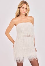 Sadie & Sage Angel Wings Fringe Tube Top in Ivory