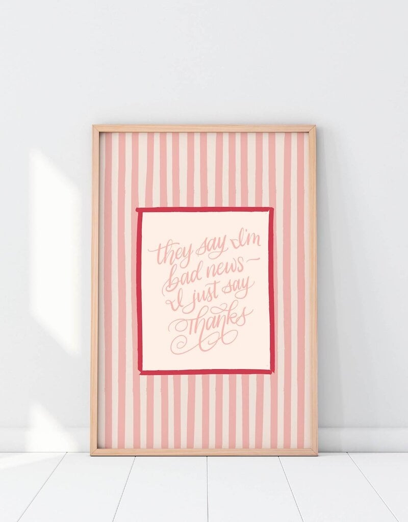 Stevie & Bean Taylor Swift Print - They Say I'm Bad News