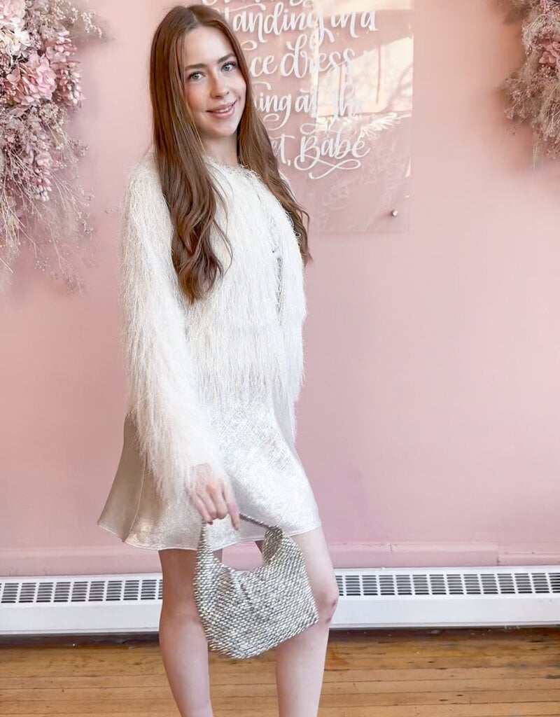 Sadie & Sage Angel Wings Fringe Jacket in Ivory