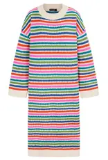 Cara and the Sky Becca Rainbow Stripe Knitted Midi Dress